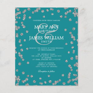 Papier Elégant mariage Parties scintillant en argent Conf