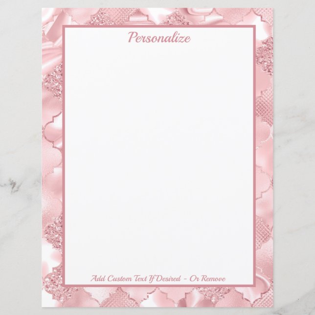 Papier Élégant Motif de Parties scintillant rose personna (Devant)