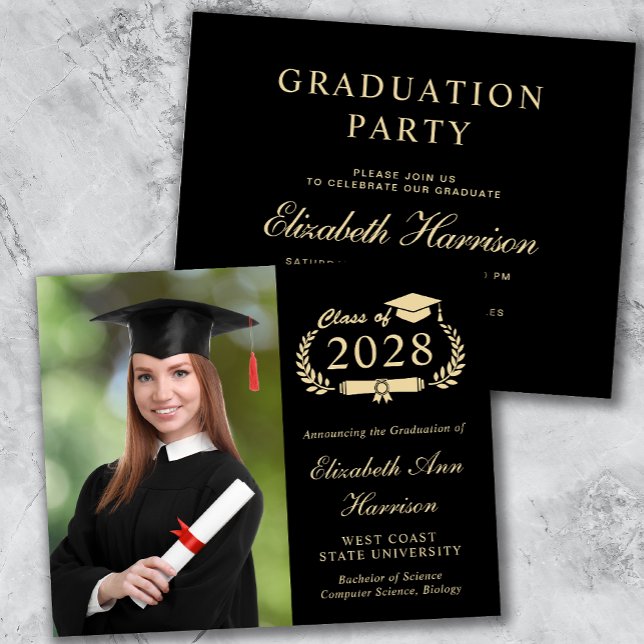 Papier Élégant Photo College Graduation Party Invitation (Créateur téléchargé)