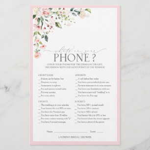 Papier Elégant rose aquarelle Fête des mariées florale Je