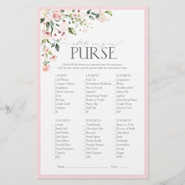 Papier Elégant rose aquarelle Fête des mariées florale Je (Devant)