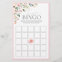 Elégant rose Aquarelle Florale Bridal Jeu de Bingo