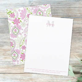 Papier Élégant rose Paisley élégant Preppy Monogramme