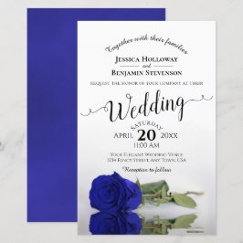 Papier Élégant Rose royal bleu Faire-part de mariage BUDG