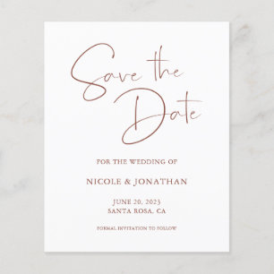 Papier Élégant script en terre cuite du budget Enregistre