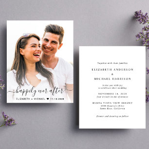 Papier Élégant script photo budget Faire-part de mariage