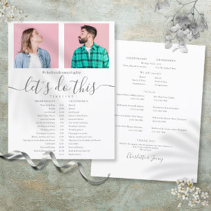 Papier Elegant Script Photo Mariage Calendrier Timeline