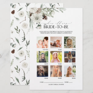 Papier Élégant Script Winter Floral Fête des mariées Jeu