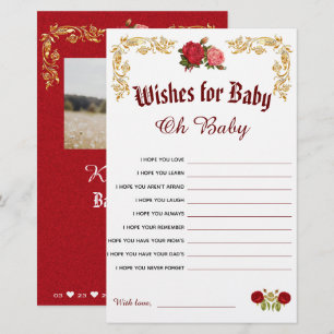 Papier Elégant souhait Baby shower pour Baby Game Card