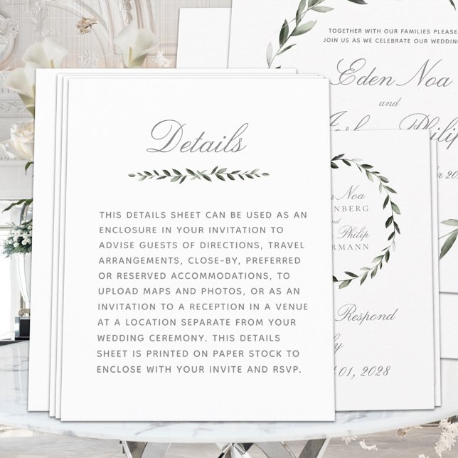 Papier Élégant traditionnel Olive Branch Détails de la co (Créateur téléchargé)