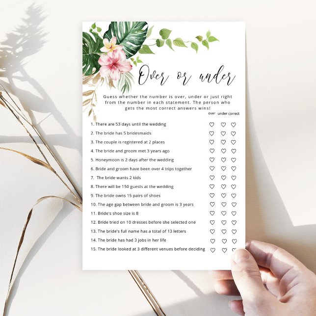 Papier Élégant tropicale sur ou sous la douche nuptiale (Créateur téléchargé)