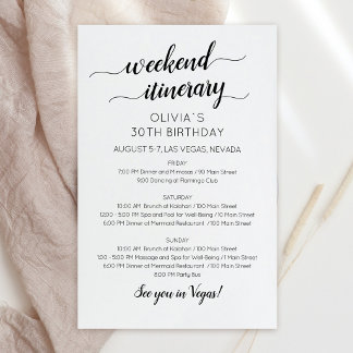 Papier Elegant Weekend Birthday Itinerary Invitation