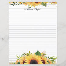 Elégante aquarelle Painé Fleurs de soleil Floral L