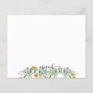 Papier Elégante aquarelle tournesols en feuillage personn