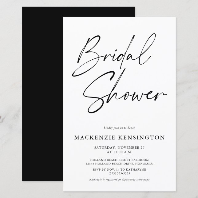 Papier Élégante Fête des mariées blanche noire BUDGET (Devant / Derrière)