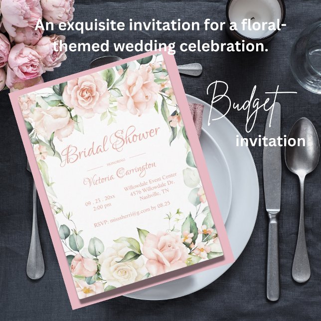 Papier Élégante Fête des mariées de Mariage à budget flor (Créateur téléchargé)