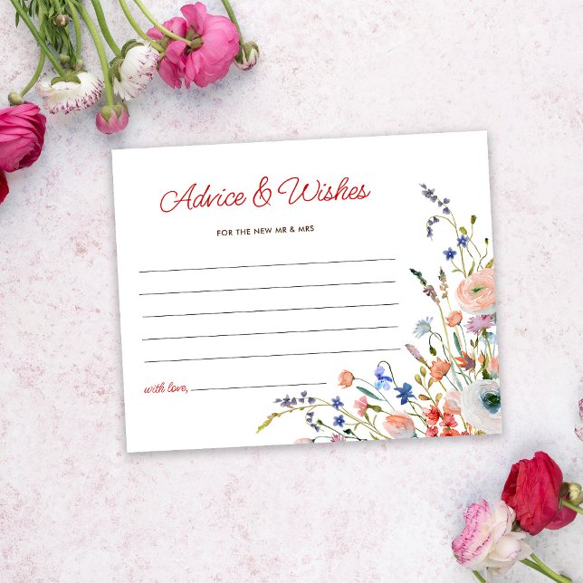 Papier Elégante Fête des mariées Florale Conseils et souh (Créateur téléchargé)