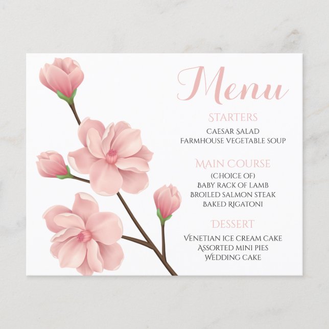 Papier Élégante Fleur de cerisier rose Mariage Floral (Devant)