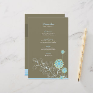 Papier Elégante Fleur de Neige Bleue Flânes Mariage d'hiv