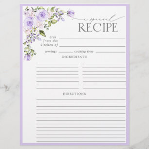Papier Elégante Lavande Lavande Fête des mariées Florale 