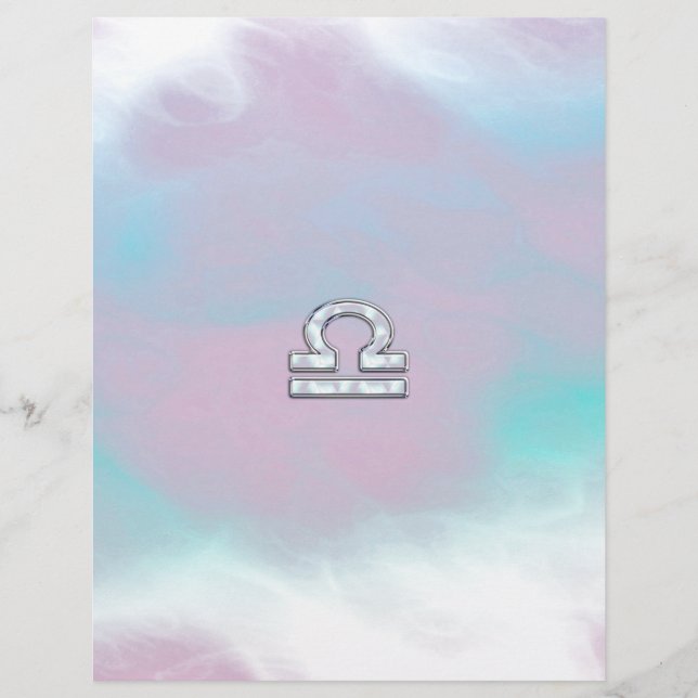 Papier Élégante Libra Zodiac signe Mère de Pearl Style (Devant)