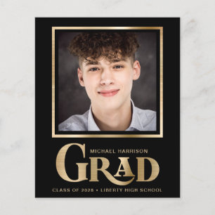 Papier Élégante photo Budget Black Gold Graduation