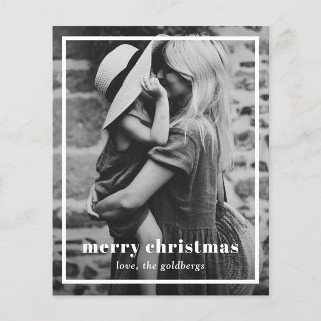 Papier Elégante photo de la frontière Noël moderne (Devant)