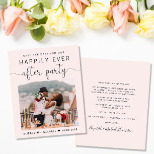 Papier Elégante photo Réception de mariage rose Enregistr
