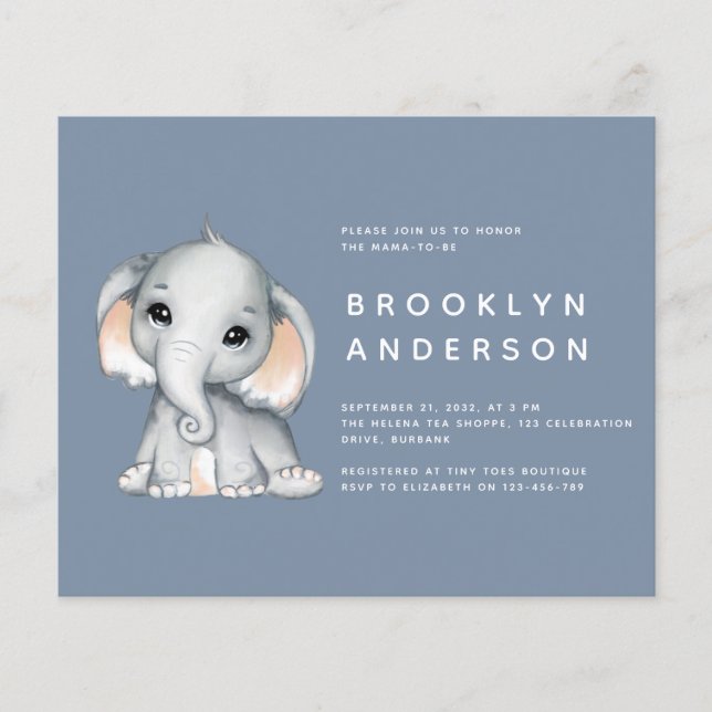 Papier Elément BUDGÉTAIRE Baby shower simple (Devant)