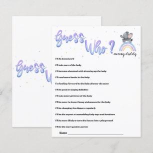 Papier Éléphant avec jeu de baby shower arc-en-ciel color