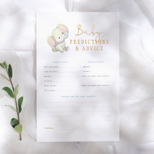 Papier Elephant Baby Predictions & Conseils Douche Jeu