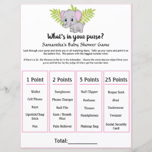 Papier Elephant Baby shower Whats Dans Votre Jeu De Purse