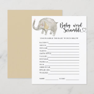 Papier Elephant - Baby Word Scramble Jeu