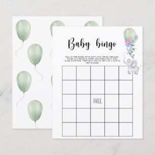 Papier Éléphant & ballon - Jeu de bingo pour Baby shower