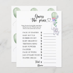 Papier Elephant & Balloon - Devinez le prix ! Jeu