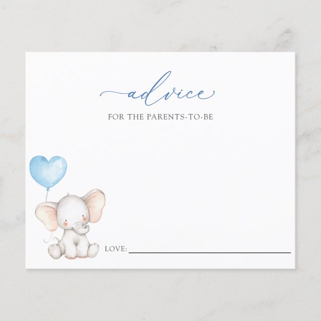 Papier Elephant Boy Baby Conseil pour les parents à être (Devant)