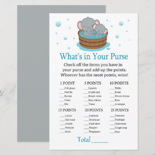 Papier Eléphant mignon Qu'y a-t-il dans votre sac à main