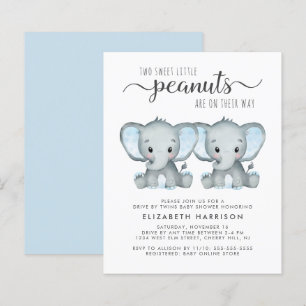Papier Elephant Twin Baby Boys Drive Par Douche Invitatio