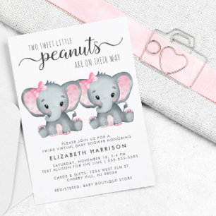 Papier Eléphant Twin Girls Virtual Shower Budget Invitati