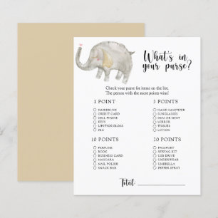 Papier Elephant - Whats dans votre sac à baby shower jeu