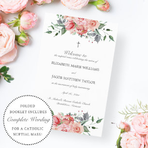 Papier Elizabeth Catholic Mass Mariage Cérémonie Programm