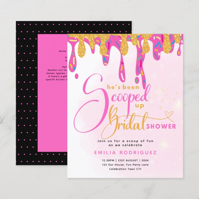 Papier Elle a été prise en glace mariage Shower (Devant / Derrière)