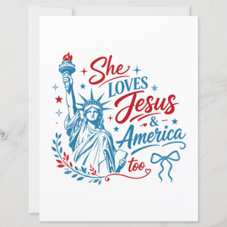 Papier Elle aime Jésus et l'Amérique aussi le 4 juillet C