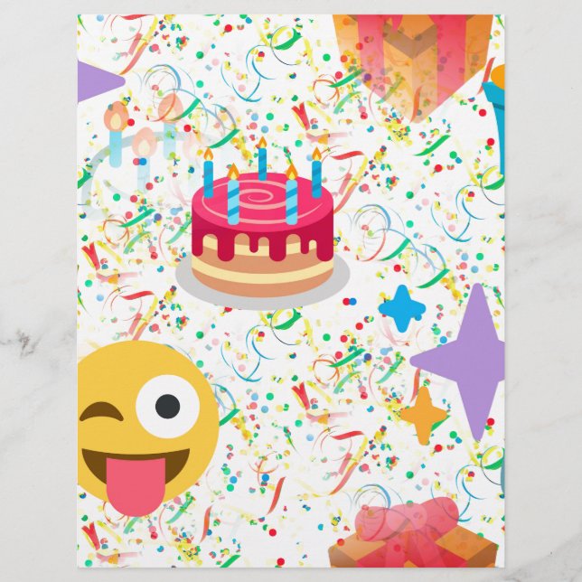 Papier emoji anniversaire heureux (Devant)