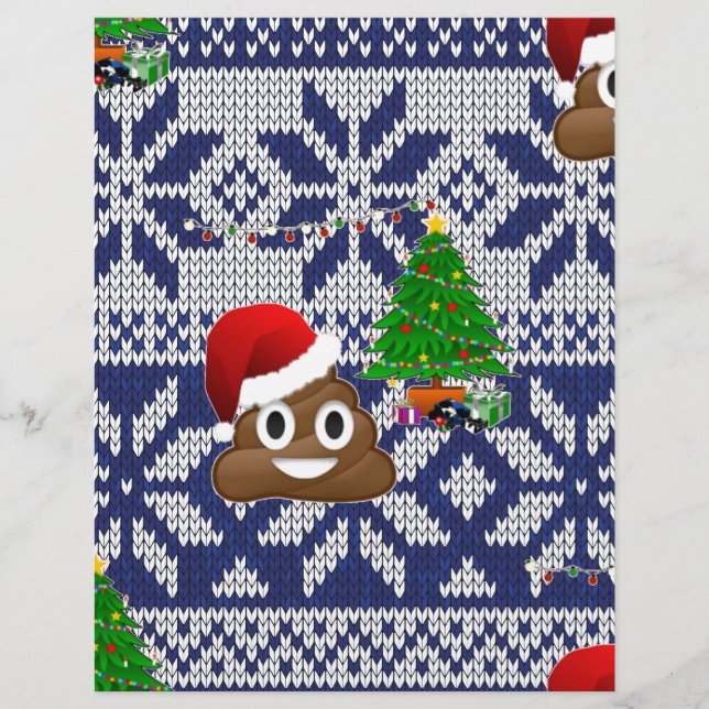 Papier emoji de pull de Noël moche caca (Devant)