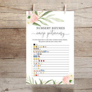 Papier Emoji pictionary baby shower jeu vert rose