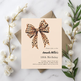 Papier Empreinte de léopard arc brun beige invitation d'a