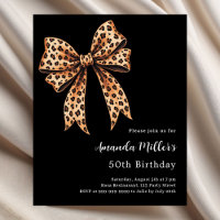 Empreinte de léopard noir brun invitation d'annive