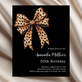 Papier Empreinte de léopard noir brun invitation d'annive