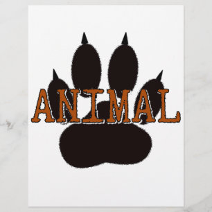 Papier Empreinte de patte d'animal noir